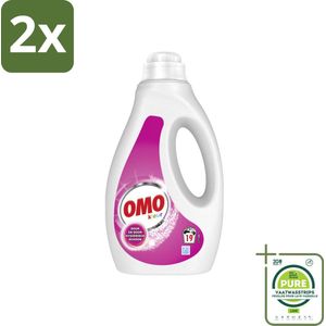 OMO – Vloeibaar Wasmiddel – Kleur – 19 Wasbeurten – 950 ml - Voordeelverpakking - 2 stuks - Vloeibaar wasmiddel - Gekleurde was