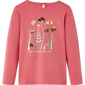 vidaXL-Kindershirt-met-lange-mouwen-bloemenprint-116-oudroze