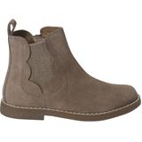 Leren Enkellaarsjes - Taupe - Geschulpte Laarzen