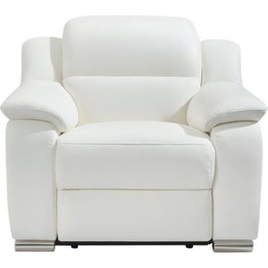 Vente-unique Relaxfauteuil van leer ARENA II - Ivoorkleur - Elektrisch L 100 cm x H 86 cm x D 104 cm
