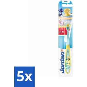 5 x Jordan Tandenborstel Step 3 (6-9 jaar) - Tandenborstel Bijtring - Kindertandverzorging