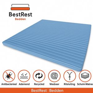 Topper - 160x200 - 12cm dik - Hotel XXL - Nasa Traagschuim - Afritsbaar - wasbaar - Luxe Topdekmatras