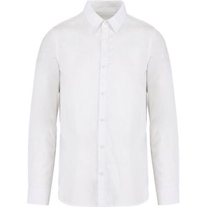 Vintage wash herenoverhemd 'Twill' lange mouwen Washed White - 3XL