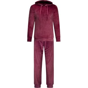 Gaubert - Velours Huispak - Bordeaux Rood - Met Capuchon - Joggingpak