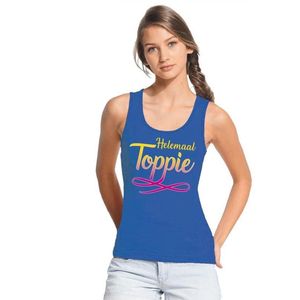 Blauw Helemaal Toppie singlet/ mouwloos shirt dames XL