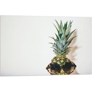 Vlag - Ananas met Zonnebril op - 90x60 cm Foto op Polyester Vlag