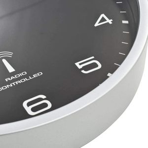 Wandklok Met Radiogestuurde Kwartsbeweging - Zwarte Klok 31 cm