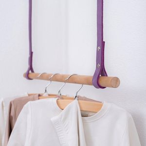 BAKIMO - Hangend kledingrek - Leer - Soft Lilac - Medium