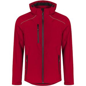 Men's Softshell Outdoorjas met afneembare capuchon Fire Red - S