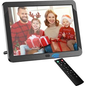 Digitale Fotolijst met WiFi - 10 Inch IPS Scherm - 16GB Geheugen - Automatische Rotatie - Elektronische Fotolijst met Afstandsbediening - HD Display - Kalender en Klok Functie - Draadloze Verbinding