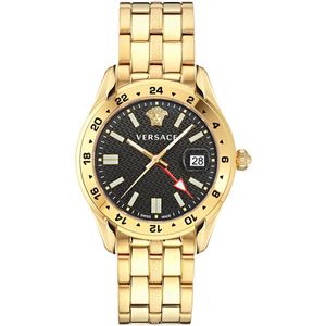 Versace Greca Time GMT VE7C00723 Horloge - Staal - Goudkleurig - Ø 41 mm