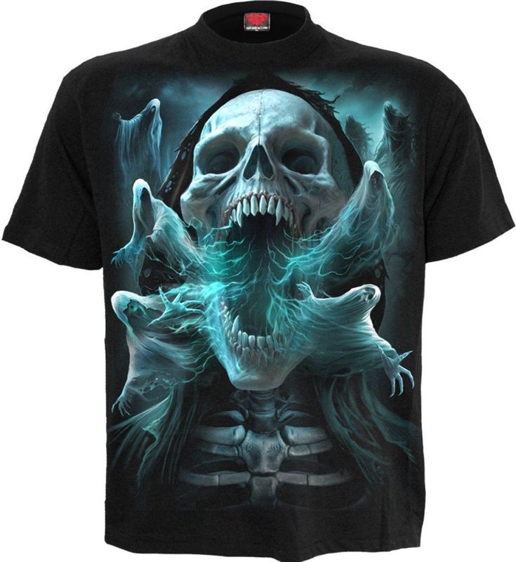 Spiral - Ghost Skull - T-shirt - Zwart