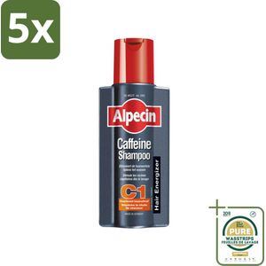 5 x Alpecin - C1 Cafeïne Shampoo - Voor Mannen - 250 ml - Grootverpakking - Haaruitval - Cafeïne Shampoo - Mannelijk Haar - Haargroei Stimuleren - Anti-haaruitval