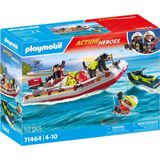 PLAYMOBIL Action Heroes Brandweerboot met Waterscooter - 71464