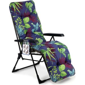 Verstelbare Tuinstoel met Kussen en Inklapfunctie - Comfortabele Relaxstoel voor de Tuin