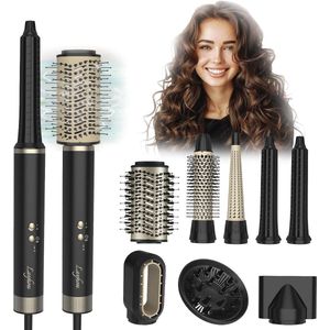 8-in-1 Hete Lucht Borstel Set voor Haarstyling - Multifunctionele Haardroger en Borstel met Volumizing en Smoothing Functie
