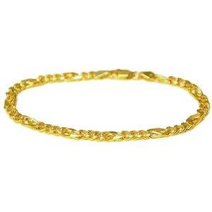 Silventi 710400043 Armband Dames Goudkleurig - Doublé - Fantasieschakel - 19cm - 5mm - Goudkleurig