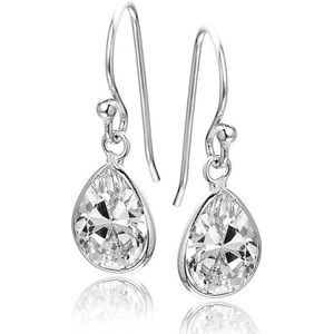 Montebello Oorbellen Lilium - 925 Zilver Gerhodineerd - 10x7mm - 23mm