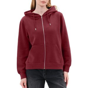 Smith & Solo vest met rits dames - sweatwest met capuchon - hoodie - Bordeaux XS