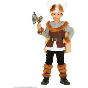 Widmann - Piraat & Viking Kostuum - Ivaricus De Jonge Viking - Jongen - Bruin, Grijs - Maat 158 - Carnavalskleding - Verkleedkleding