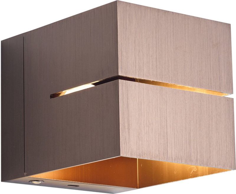 QAZQA - Joris Groove - Dimbare LED Wandlamp - Bruin - Draadloos - Oplaadbaar - 1 Lichts - USB