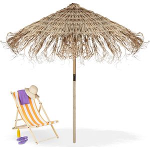 Relaxdays strandparasol Hawaï - palmbladeren - tropische parasol - weerbestendig - natuur - XL