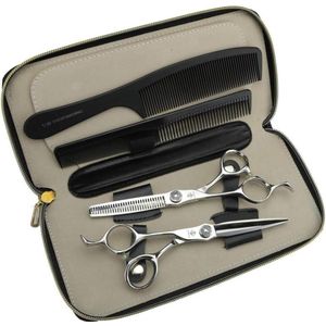 Haarknipschaar set 6 inch professionele roestvrijstalen kapperssalon schaar voor kappers dunner worden thuisgebruik - set met case