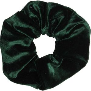 IRSA Scrunchie Velvet Donker Groen - haarwokkel - Haarelastiek - Haaraccessoire (1 stuk)