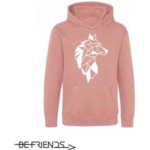 Be Friends Hoodie - Wolf - Vrouwen - Roos - Maat S