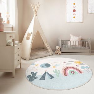 Kinderkamer Vloerkleed Rond Tapijt|Educatieve kindertapijten|Antislip Kindervloerkleed|Kinderen Tapijt Decor|Speelkleed|Kleurrijk kindervloerkleed|Avontuurwereld