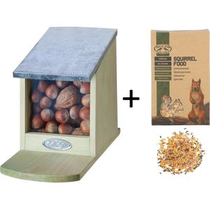 Eekhoorn voederhuis + voeder voor eekhoorn 500gram