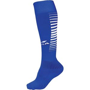 Nivia ENCOUNTER Anti-Slip Football Socks (Blue/White Size: Medium) | Material: Polyester | Calf Length - Football Grip Stockings | Stretchable | Soccer Socks | Sports Socks