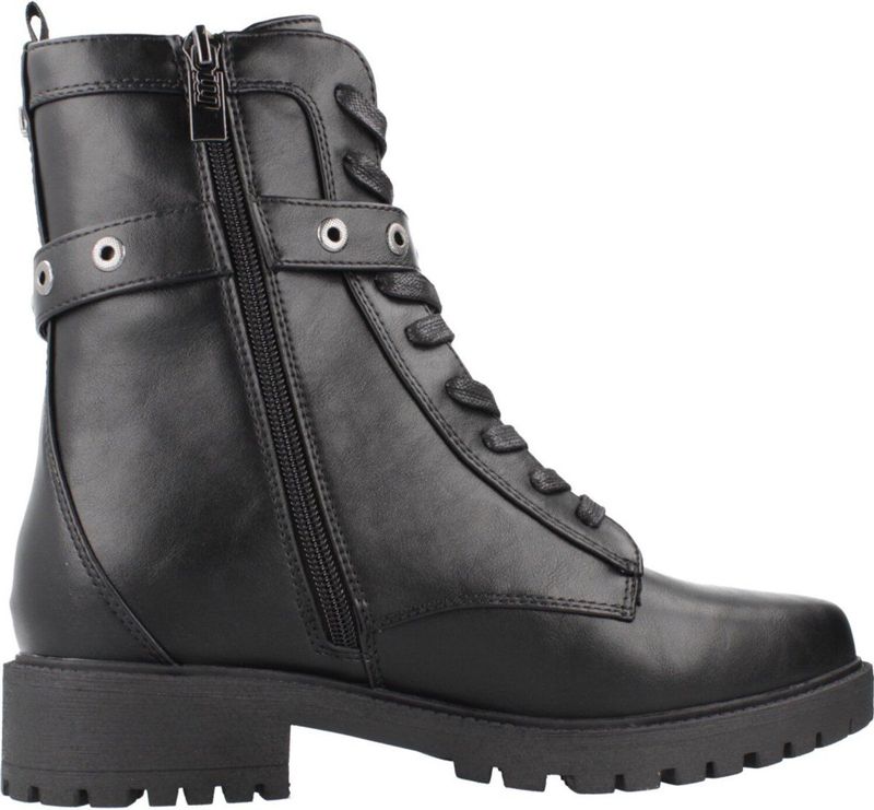 Mustang - Campa - Enkellaarsjes - Zwart - Plat - Ritssluiting - Casual