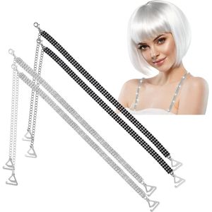 Allecto plus - Beha bandjes met strass, verstelbaar en antislip - 2 paar - Voor beha tops en jurken.