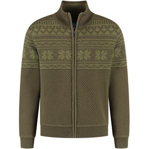 MGO Lenn Heren - Outdoorvest - Noors patroon - Donkergroen