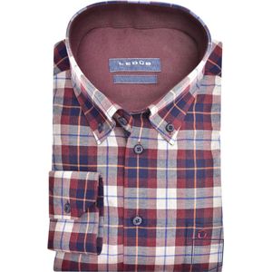 Zakelijk heren overhemd Ledub wit effen normale fit katoen