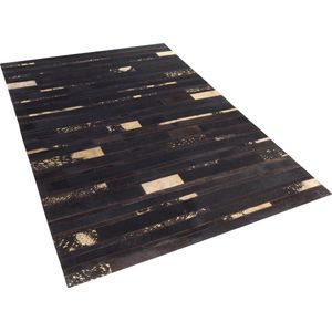 ARTVIN - Laagpolig vloerkleed - Bruin - 140 x 200 cm - Koeienhuid leer