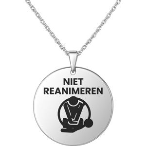 Innovaland - Niet Reanimeren Ketting - Zilver kleurig - RVS - 44 CM - Dames en Heren Kettingen - Ketting met Hanger - Mannen - Vrouwen