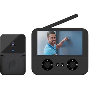 Draadloze videotelefoon met camera, IPS-scherm, nachtzicht, tweerichtingsaudio, automatische foto-/video-opname