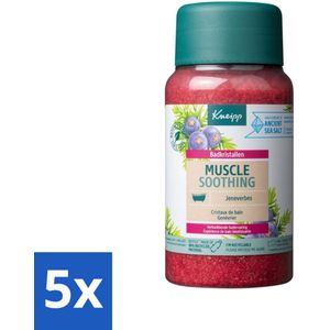5 x Kneipp - Badzout - Muscle Soothing - Jeneverbes - Weldaad voor spieren - 600 g - Jeneverbes - Wintergroen - Rozemarijn - Thermaal Zout - Vegan