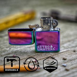 Klassieke Retro Benzine Aansteker – Windproof & Navulbaar – Perfect voor Sigaretten, Pijp & Kaarsen – Hoogwaardige Vintage Lighter met 2 Jaar Garantie – Uniek Geschenk