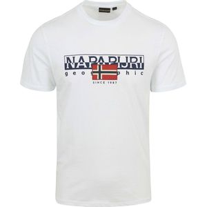 Napapijri - Aylmer T-shirt Wit - Heren - Maat XXL - Regular-fit