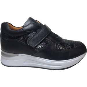 Manlisa mt 39 zwart velcro snake lederen comfort lederen sneakers W132-1983