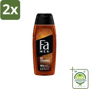 Fa Men - Douchegel - Rood Cederhout - Houtachtige Geur - Verzorgend - 250 ml - Voordeelverpakking - 2 stuks - Douchegel - Mannen