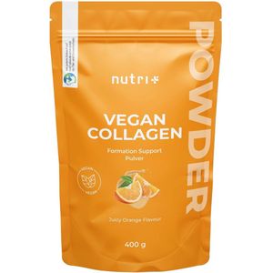 nutri+ Vegan Collagen Formation Support - Sinaasappel - poeder ter ondersteuning van collageenvorming of collageenpeptiden - met hyaluronzuur - 400 g