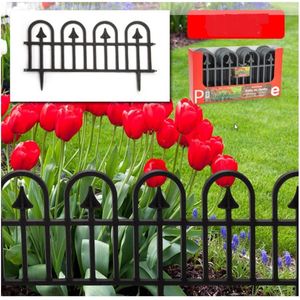 12x Stuks Flexibele Graskant/Tuin Rand/Kantopsluiting Hekjes Delen van 57.5 cm Donkergrijs