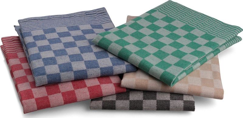 Luxe theedoeken Set - 36 stuks - 50x70 - 4 kleuren - blokpatroon - geblokt - horeca ruit