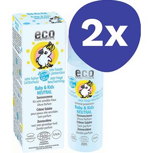 Eco Cosmetics Baby & Kind Zonnebrandcreme SPF50 Neutraal (2x 50ml)
