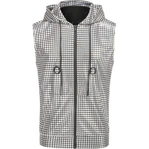 Mouwloos vest met capuchon voor mannen - 70s en 80s disco stijl