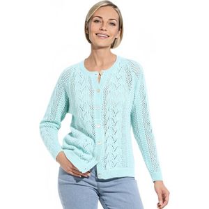 Opengewerkt vest met knopen in wol en kasjmier